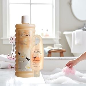 Avon Senses Vanilla Cream Bubble Bath + Shower Gel Trio Set